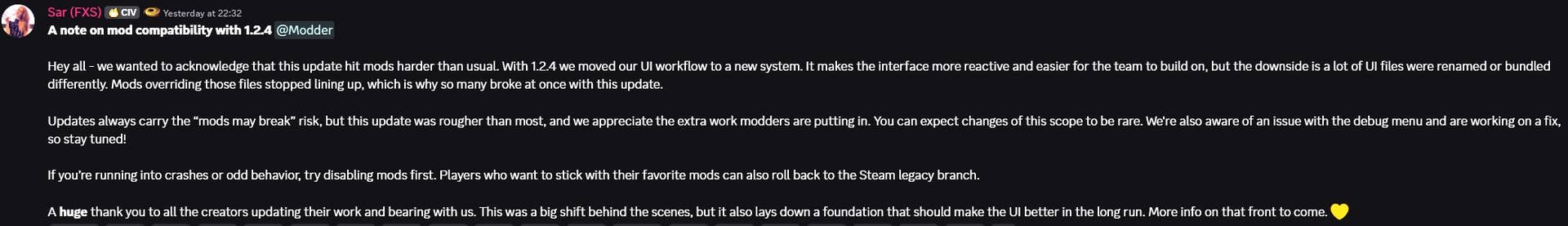 Civilization 7’s latest update has “hit mods harder than usual”, but for a good reason